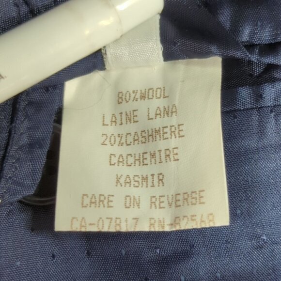 Mondo di Marco Italian Made Cashmere/Wool Navy Double Breasted Blazer Mens Large - Picture 7 of 11